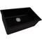 Ruvati 27-inch Fireclay Undermount / Drop-in Topmount Kitchen Sink Single Bowl Black RVL2707BK - alternate 4
